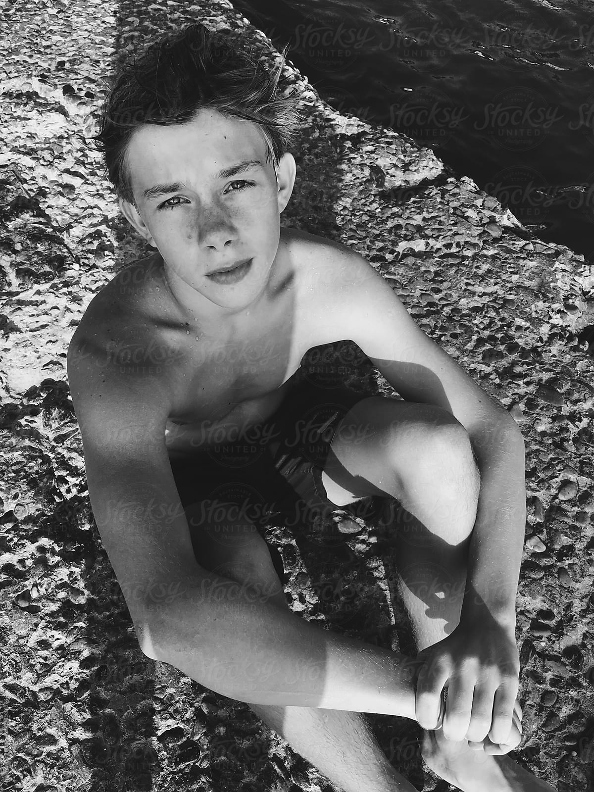 A young boy on a beach