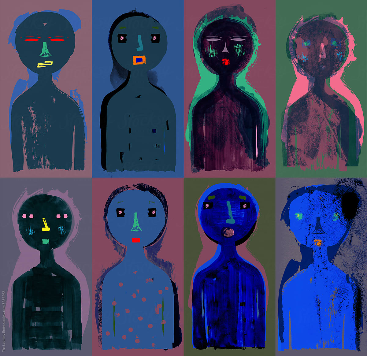 Eight Modern People Illustration