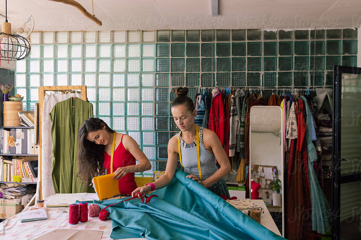 two women working in a tailor shop