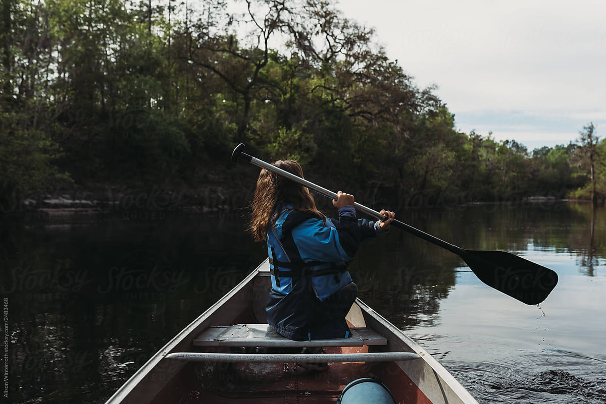 A Girl Canoeing