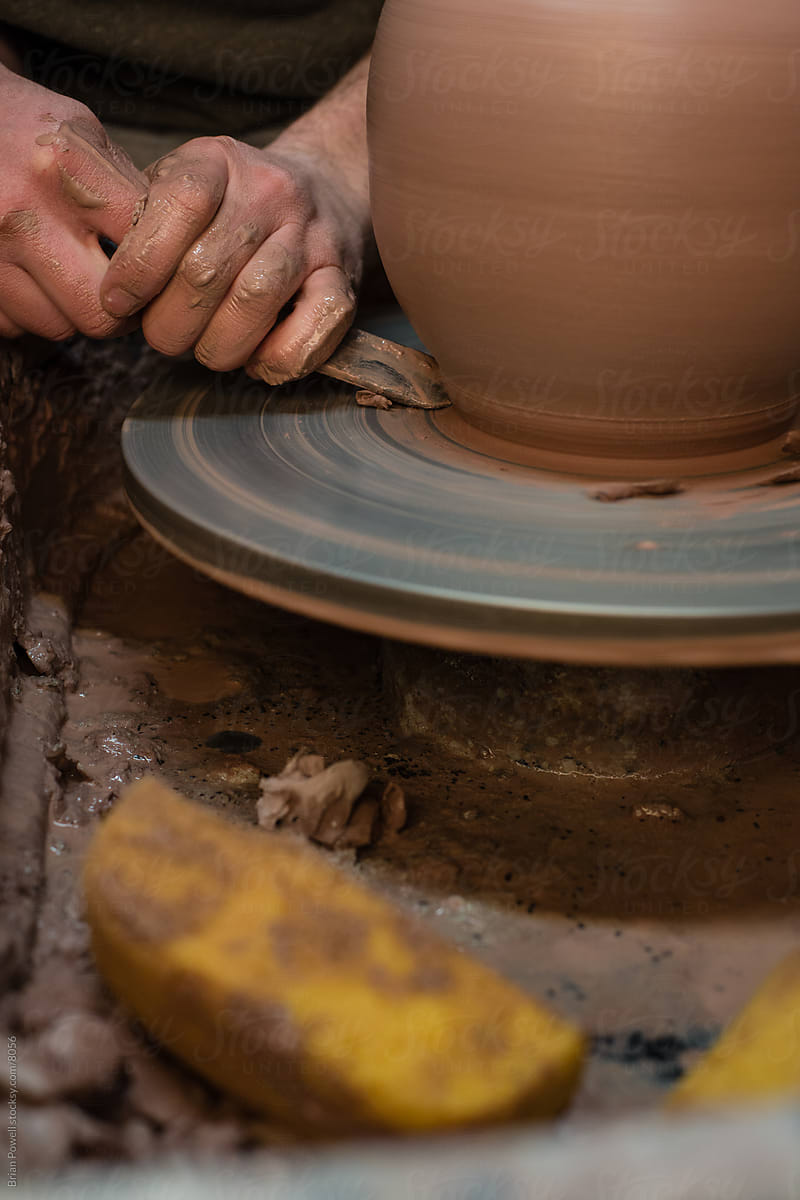 pottery wheel closeup