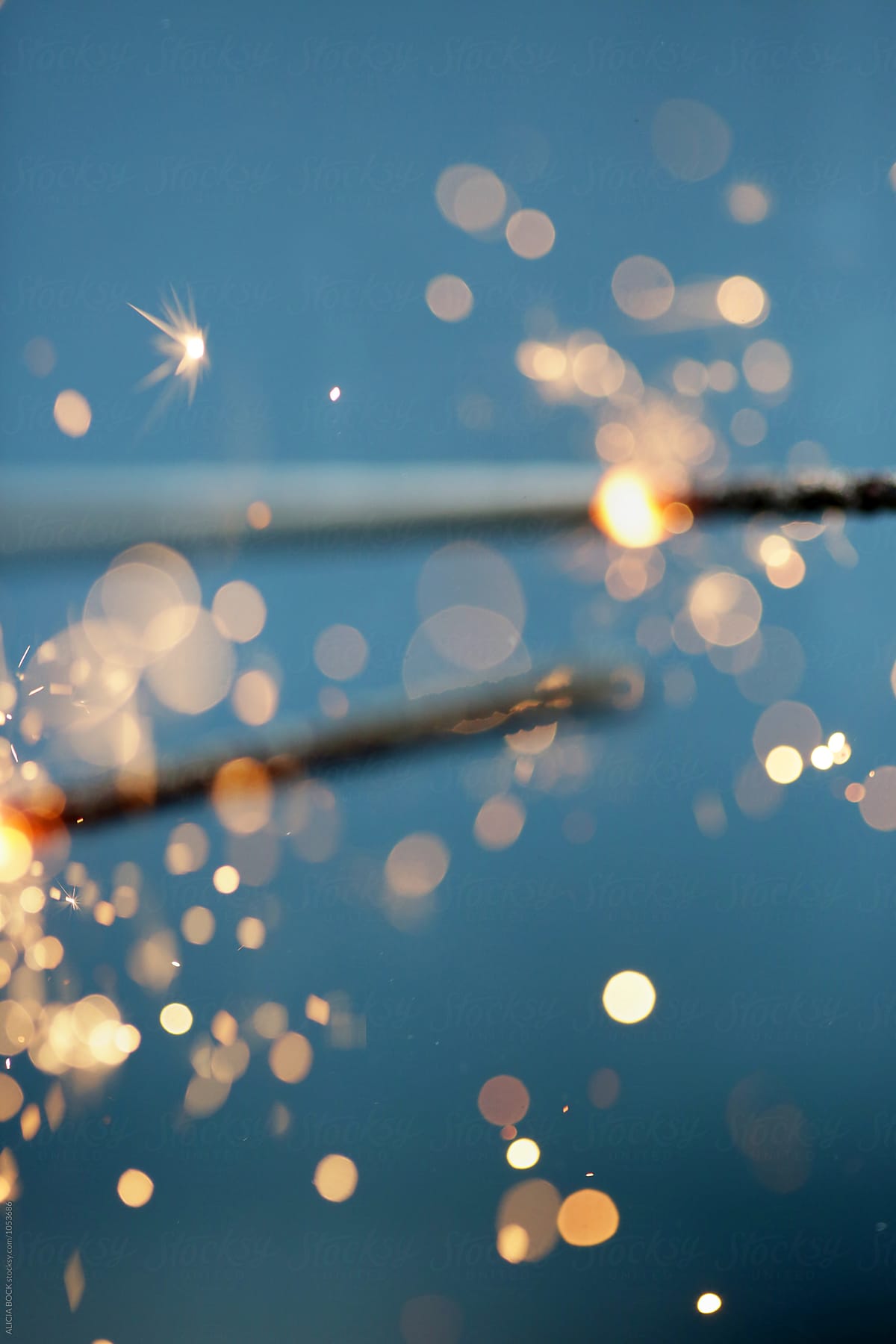 Close Up Of Two Fourth Of July Sparklers