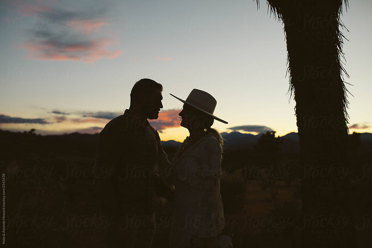 French couple and their elopement wedding in Joshua Tree national Park