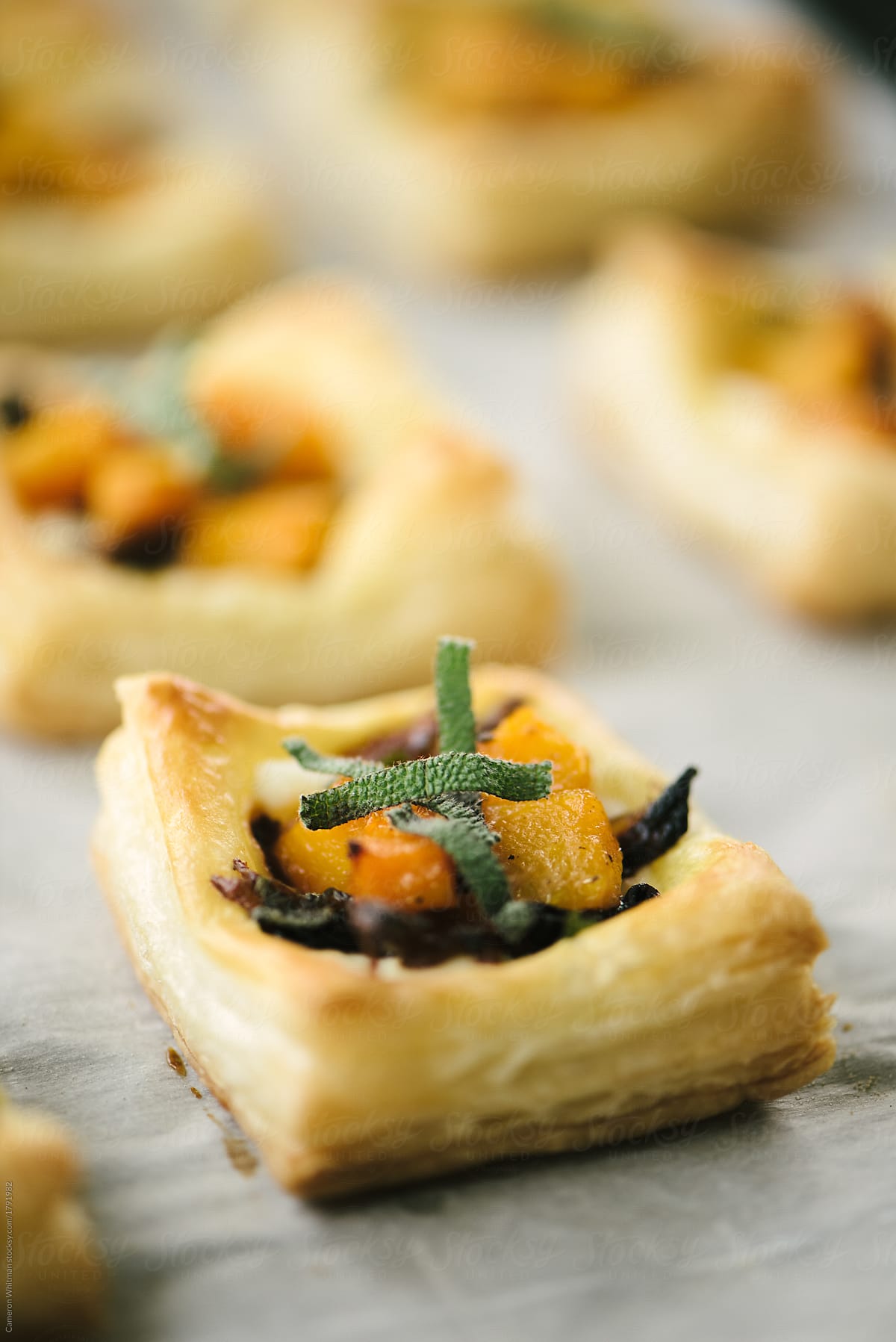 Mini Butternut Tart Just After Being Removed From The Oven