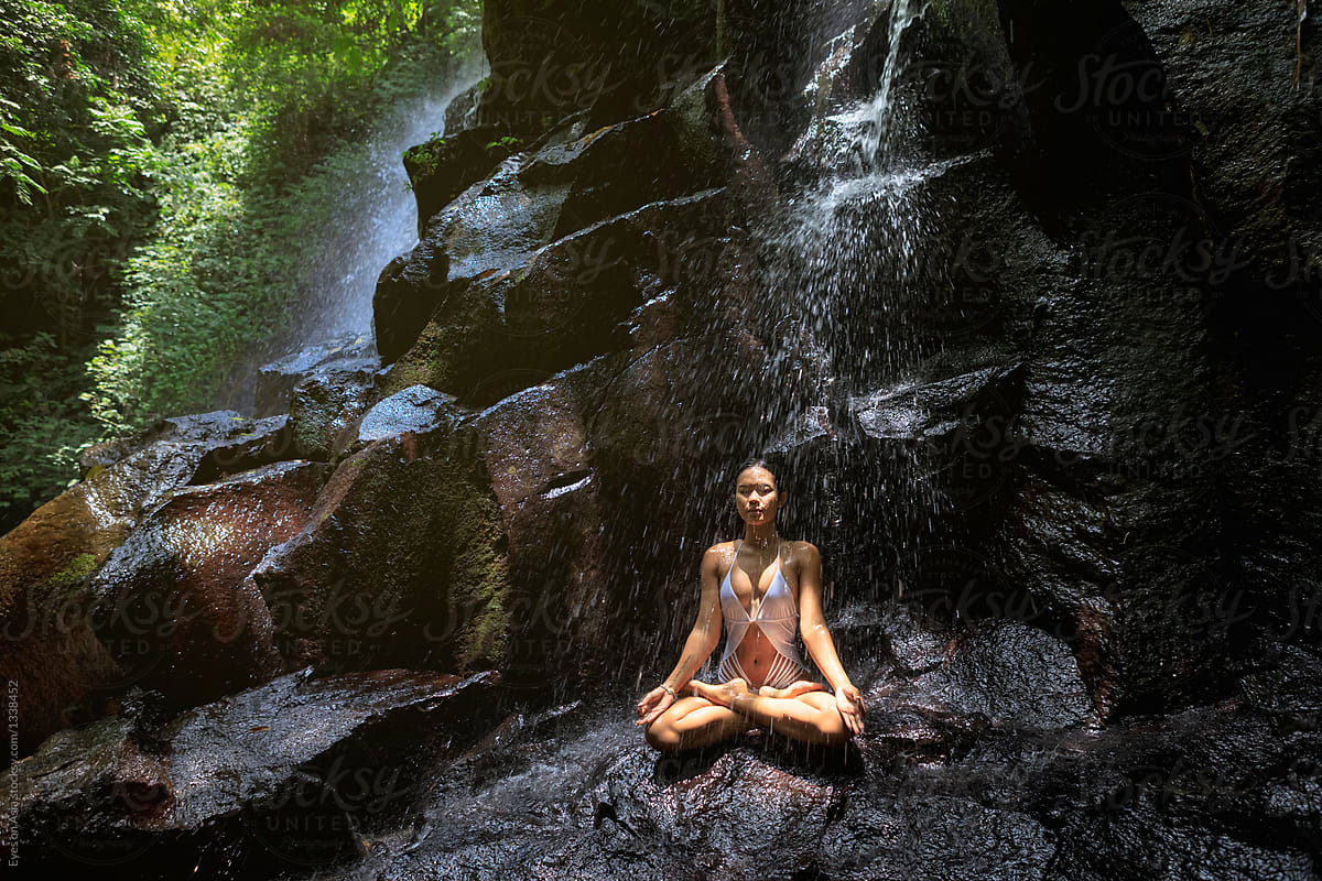 Lotus position at the Yoga Waterfalls