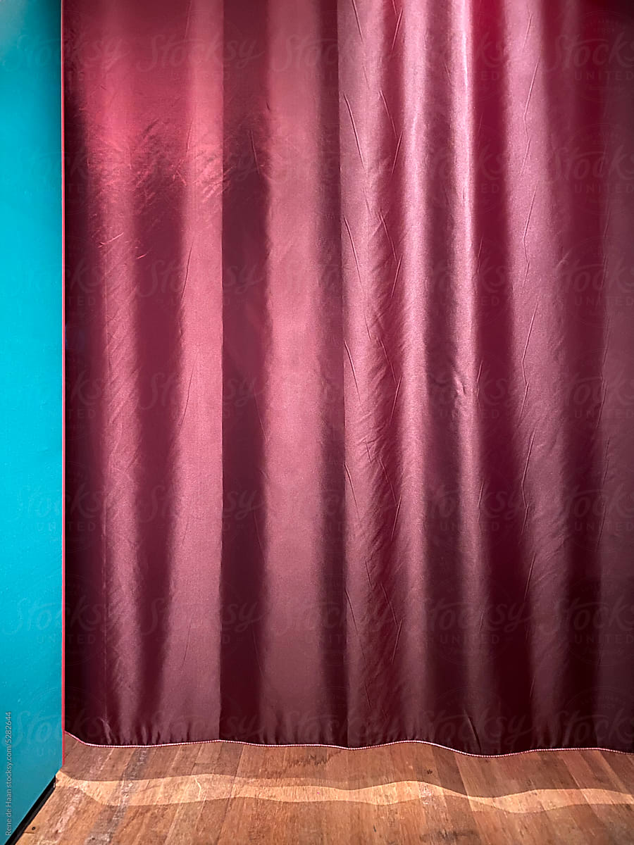 closed red curtain