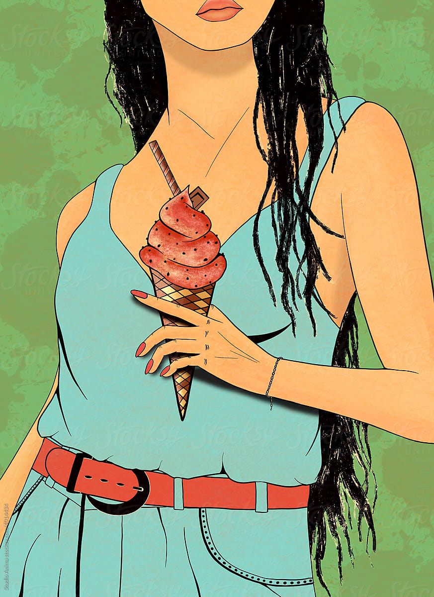 Woman holding an ice cream cone