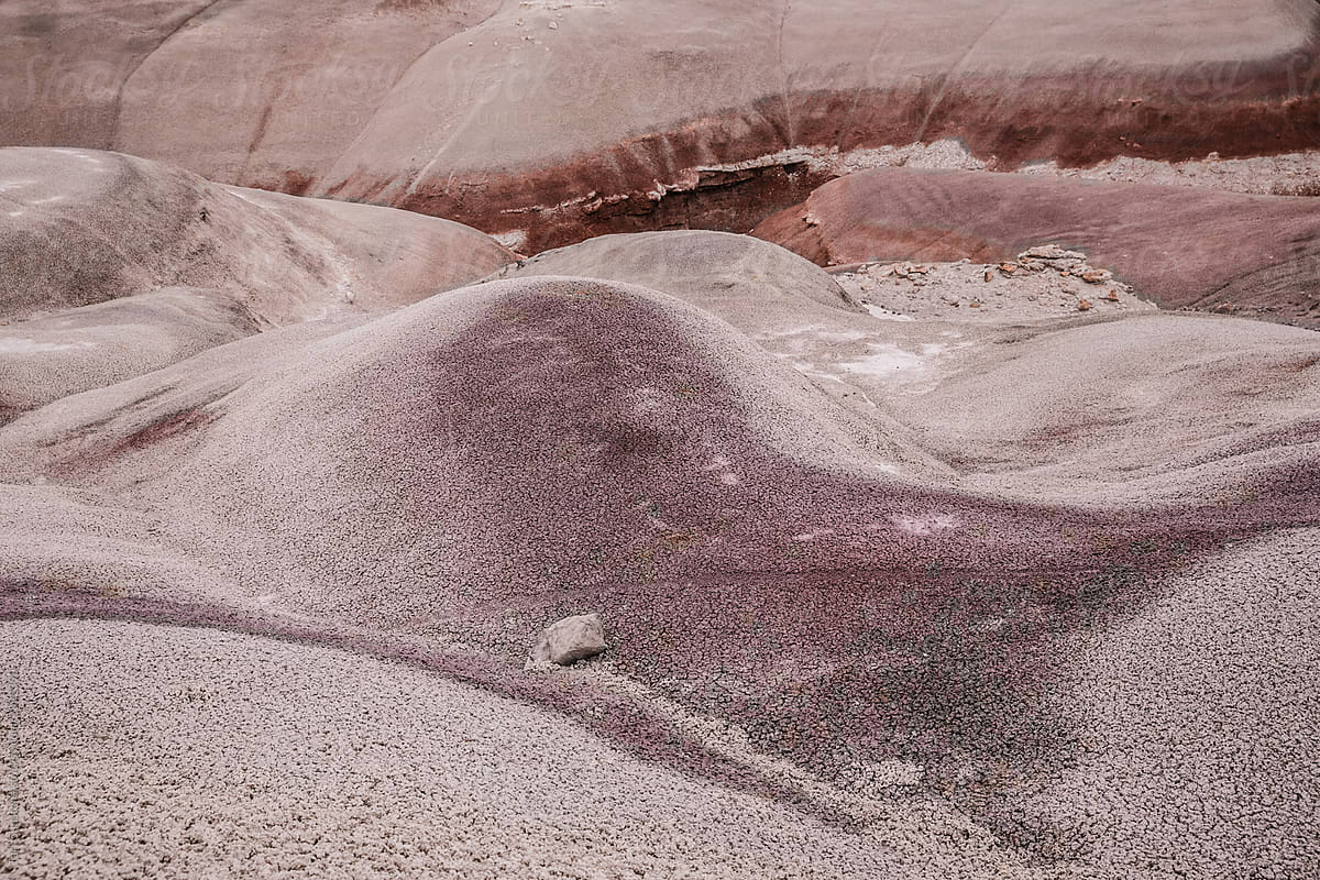 Purple bentonite land formation