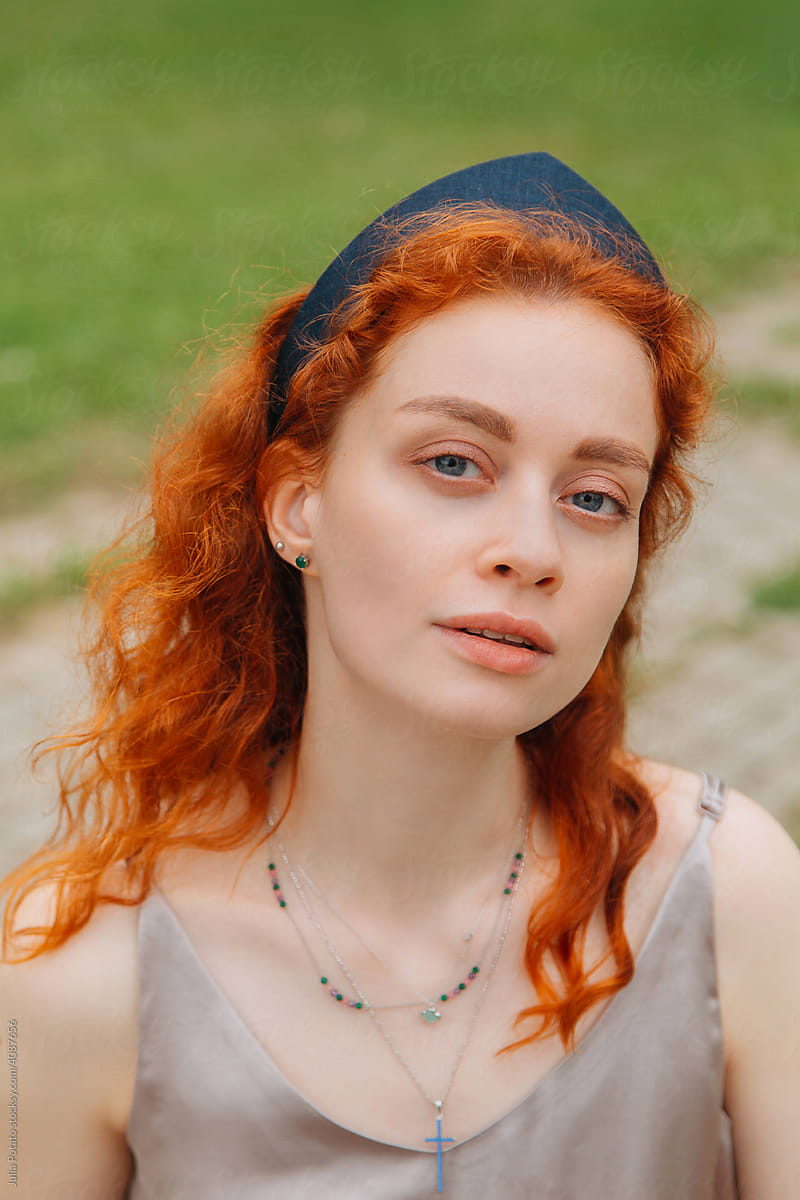 Portrait of redheaded young woman