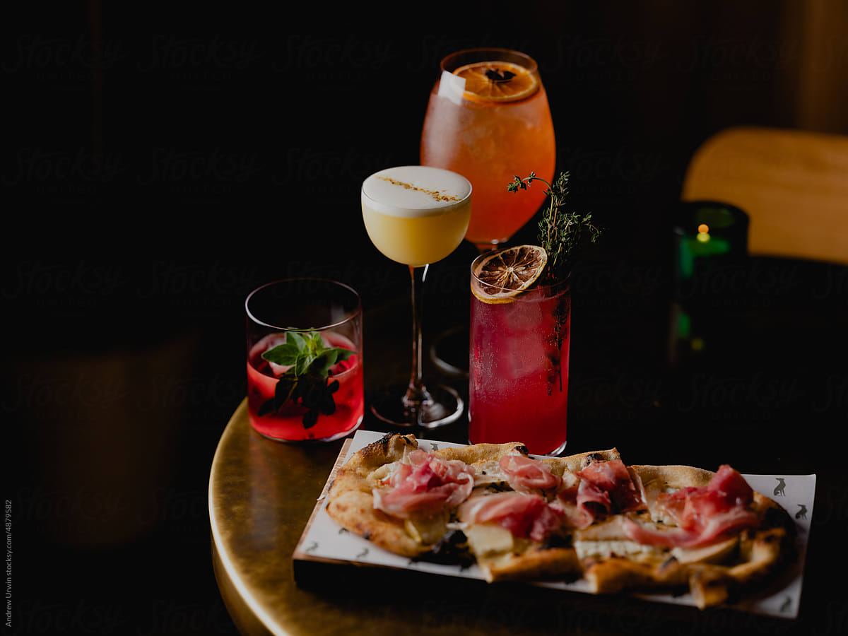 A selection of Christmas cocktails and snacks