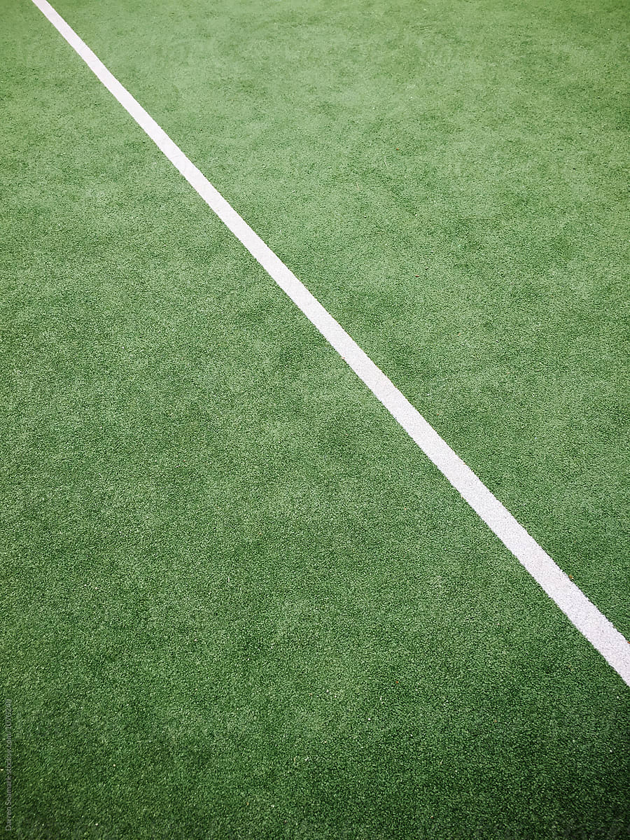White line on an artifical grass surface