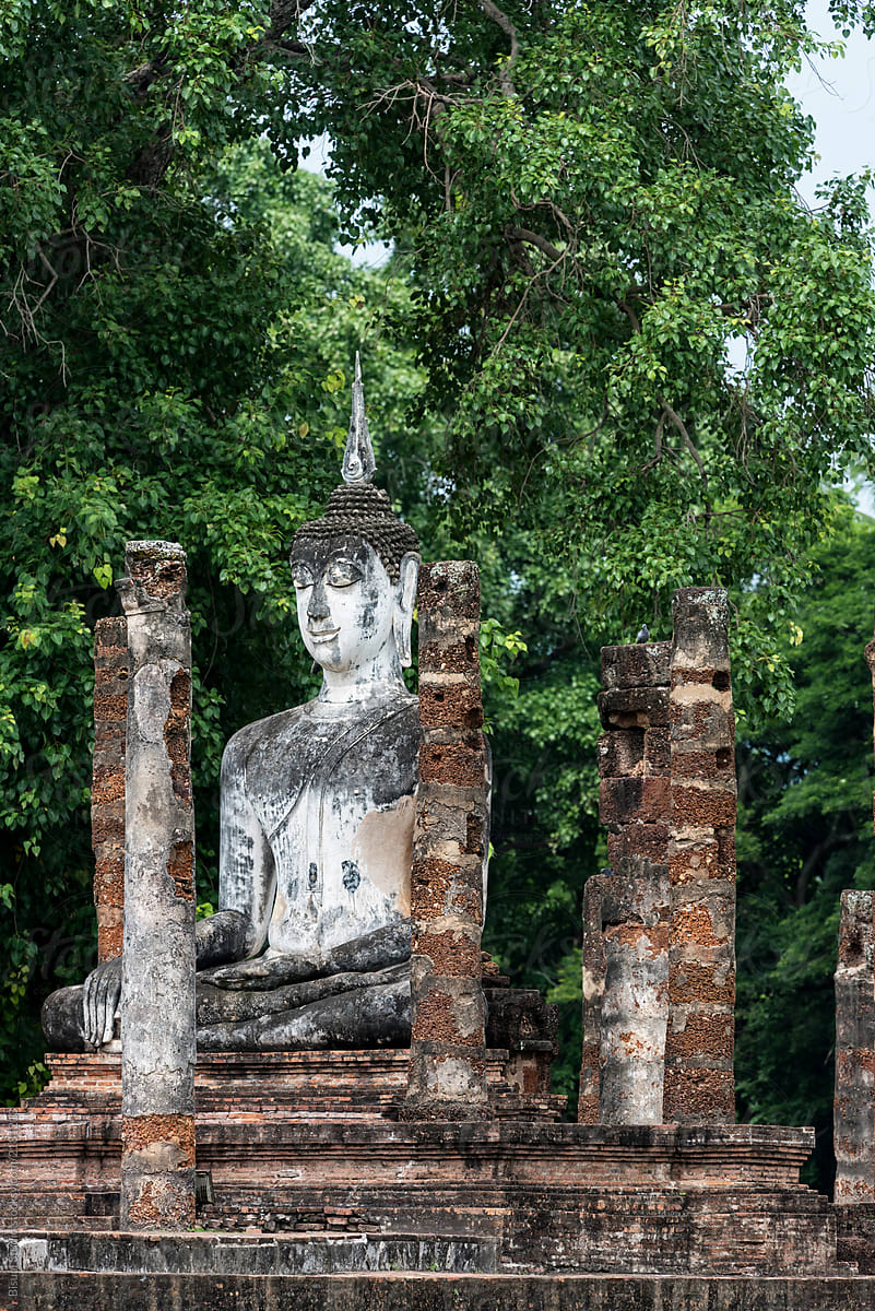 Buddha statue in Sukhothai Historical Park, Thailand.