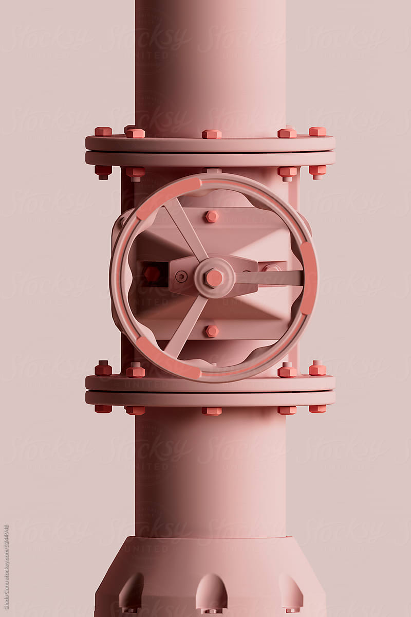 oil tube with valve. 3d render