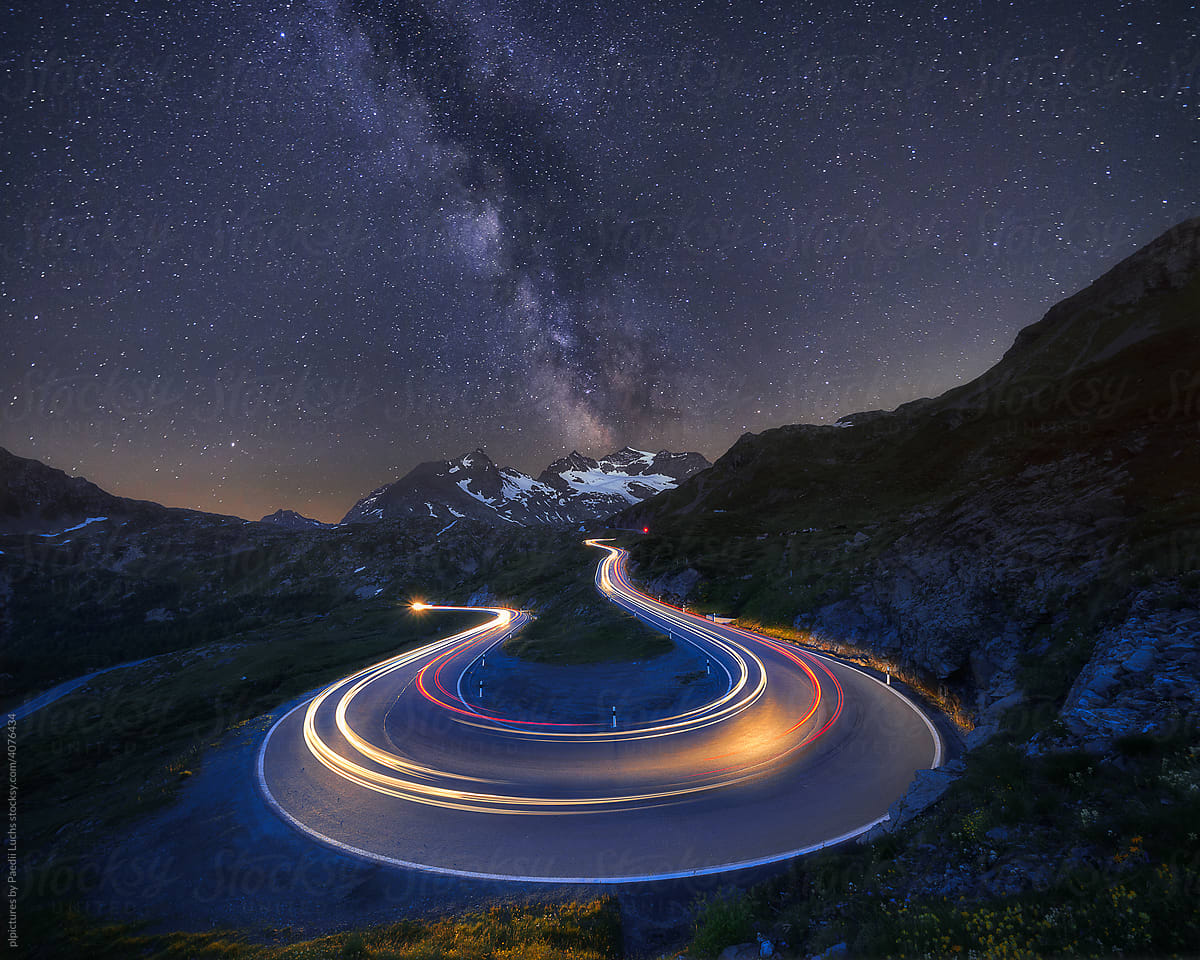Hairpin bend and milky way