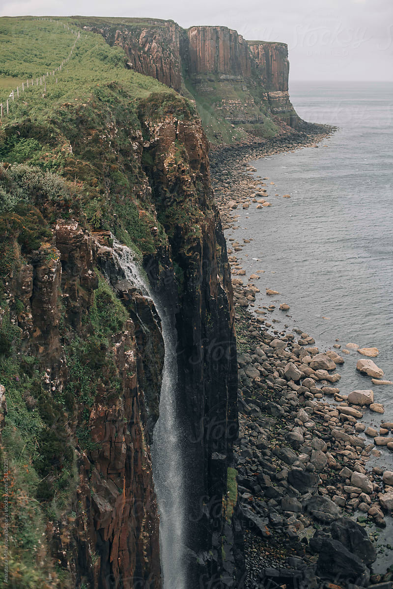 Waterfall in Highlands, Scotland, UK.