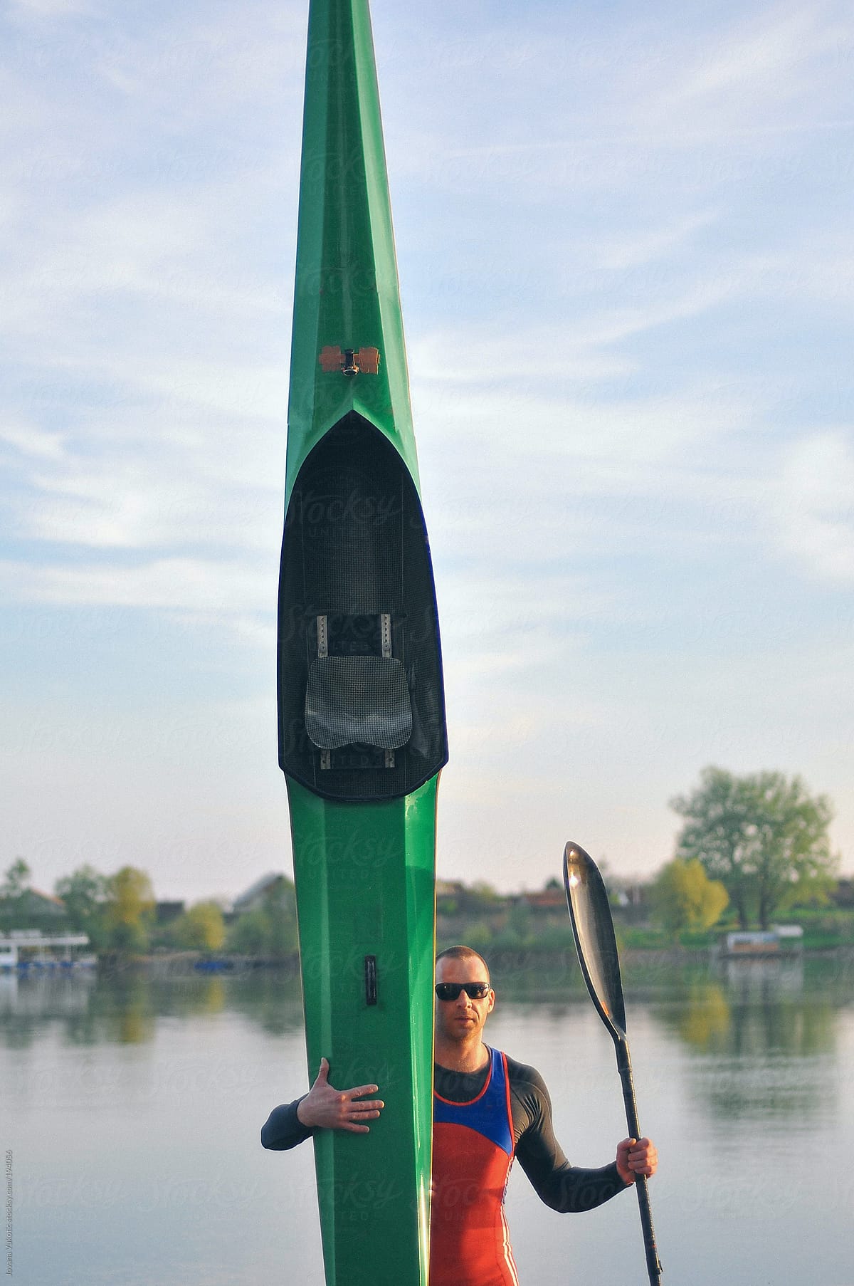 young man in kayak