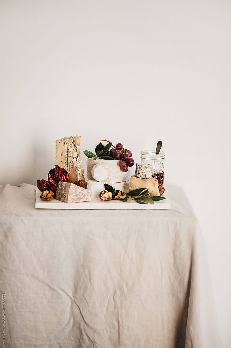 Cheeseboard on console table