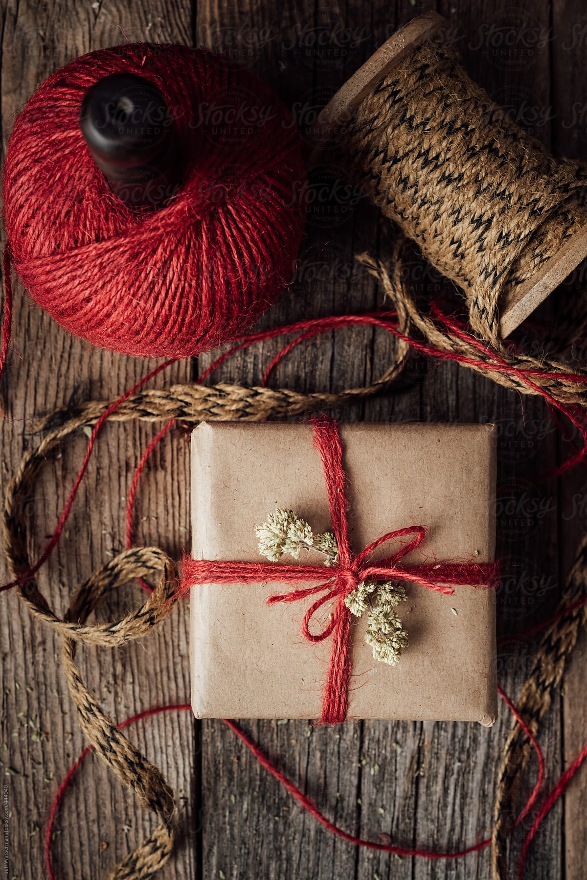 Rustic Christmas Gift Shown with Twine