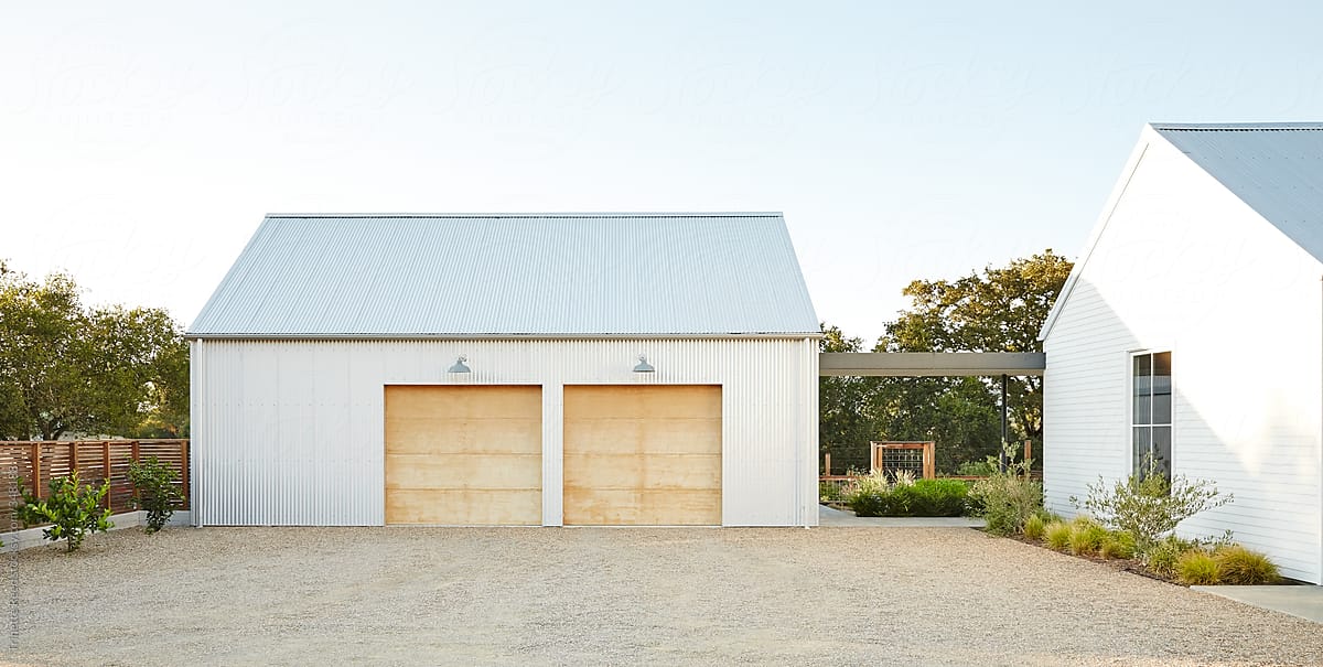 Architecture image of exterior modern design farmhouse/ garage