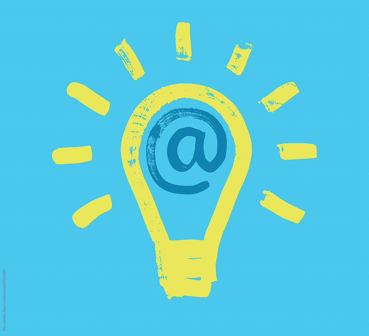 Lightbulb and at symbol, e-marketing innovation concept