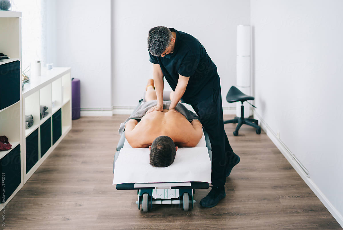 A man receives a massage