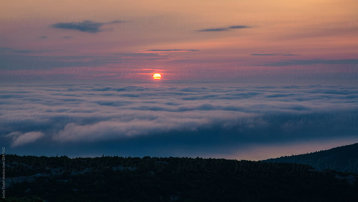 Sunrise Over Fog in Acadia