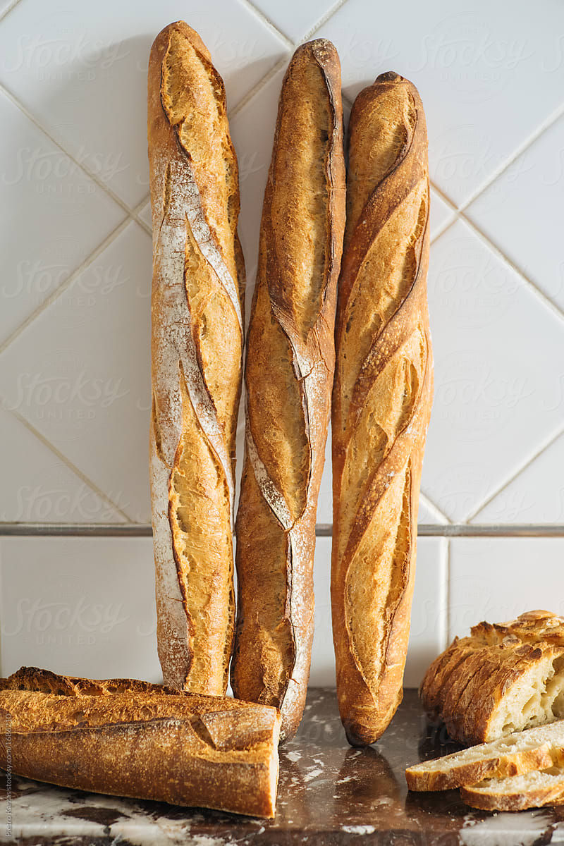 Traditional french bread and baget