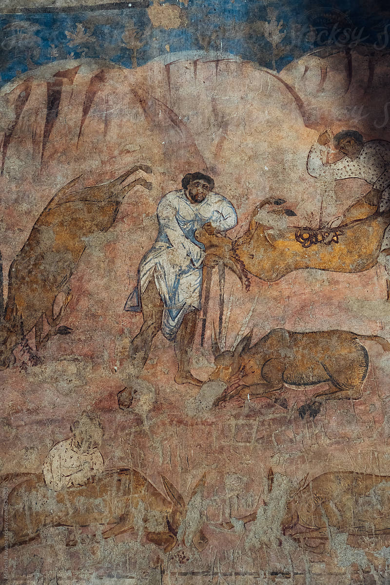 Fresco in Qusayr Amra desert castle