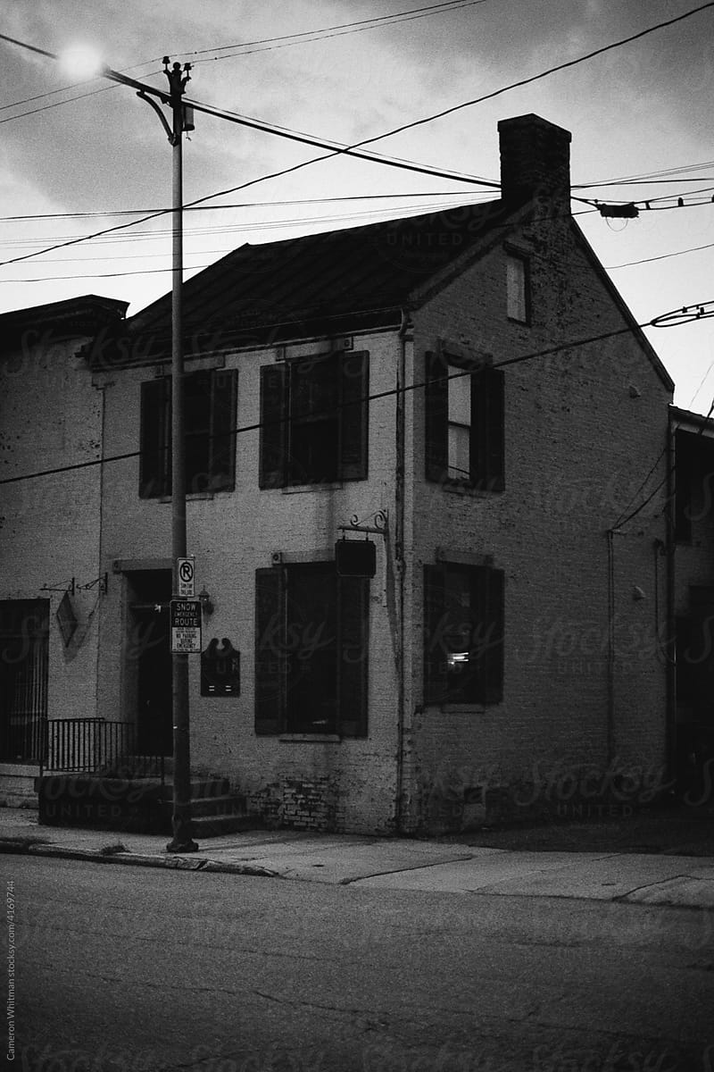 Spooky House Under Street Light