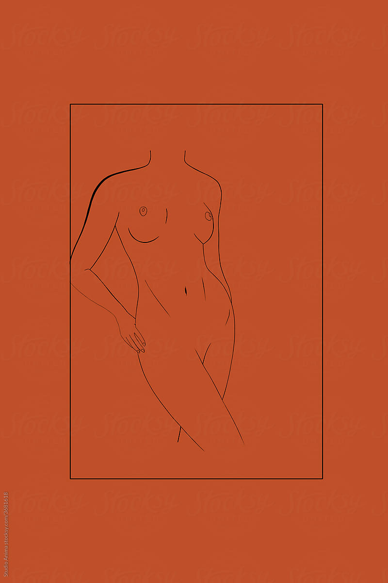 Nude female body silhouette