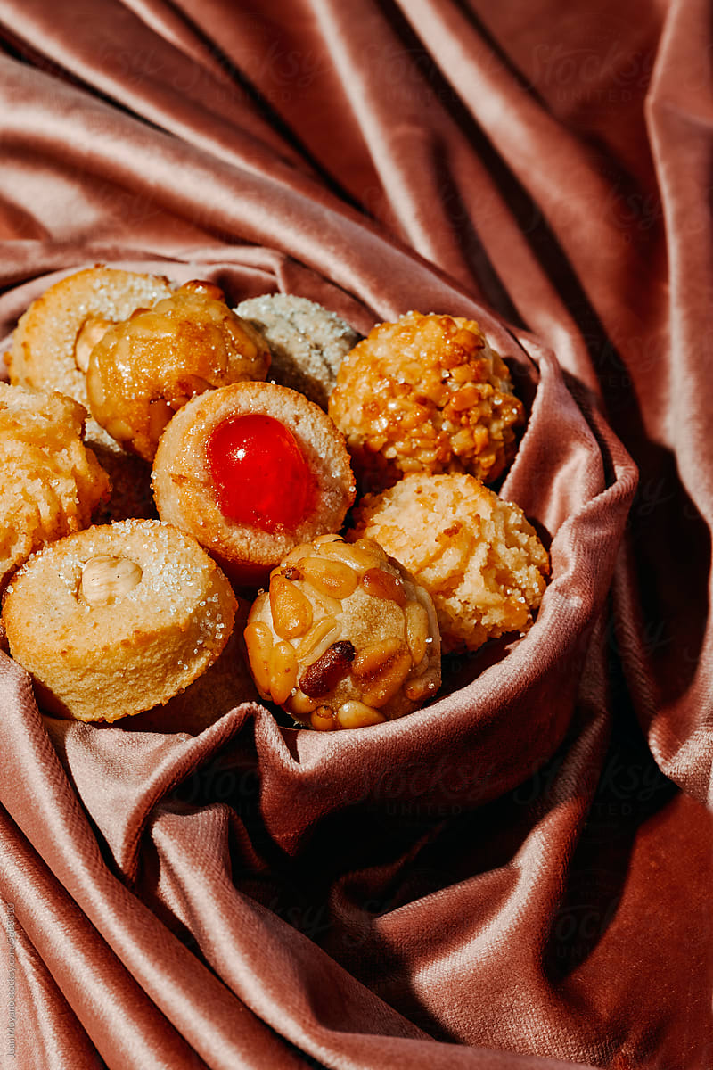 panellets, marzipan confections typical of Catalonia, Spain