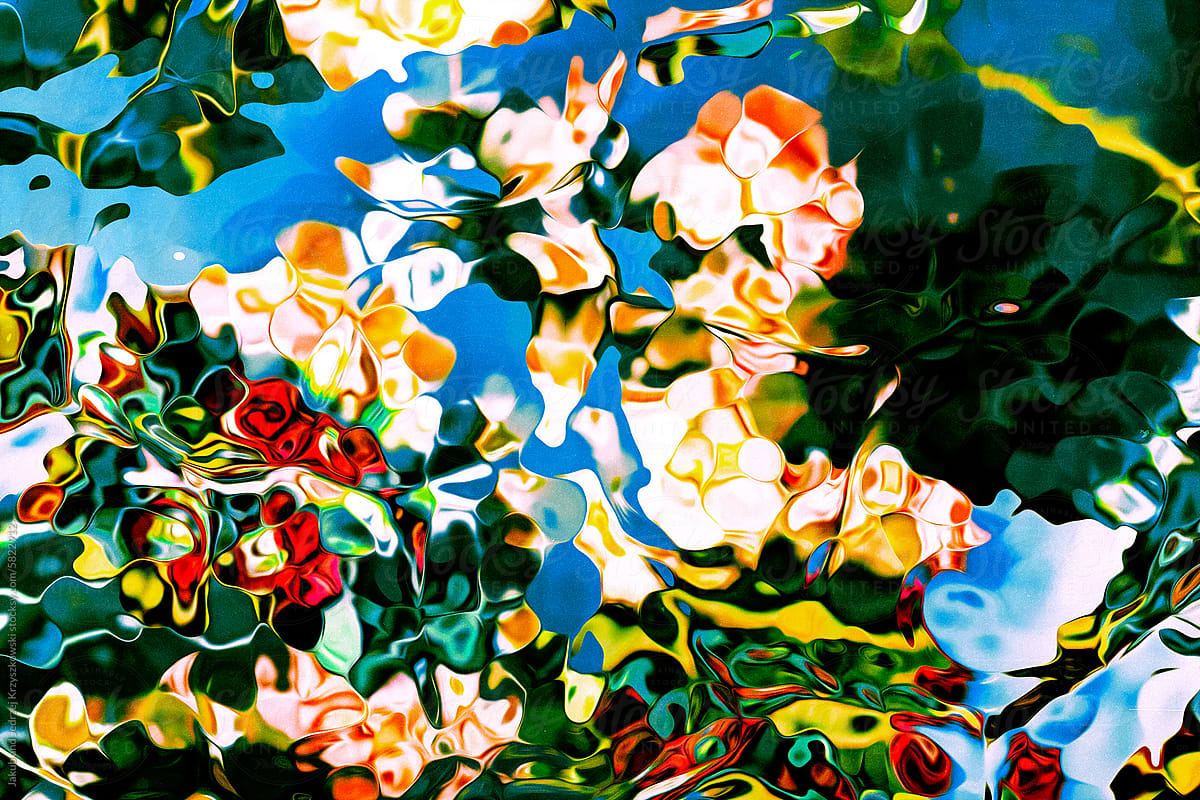 Liquid Flowers Artistic Background