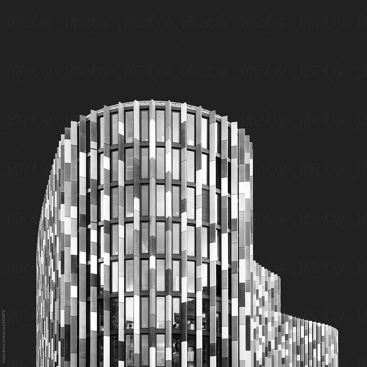 Modern architecture building on black background