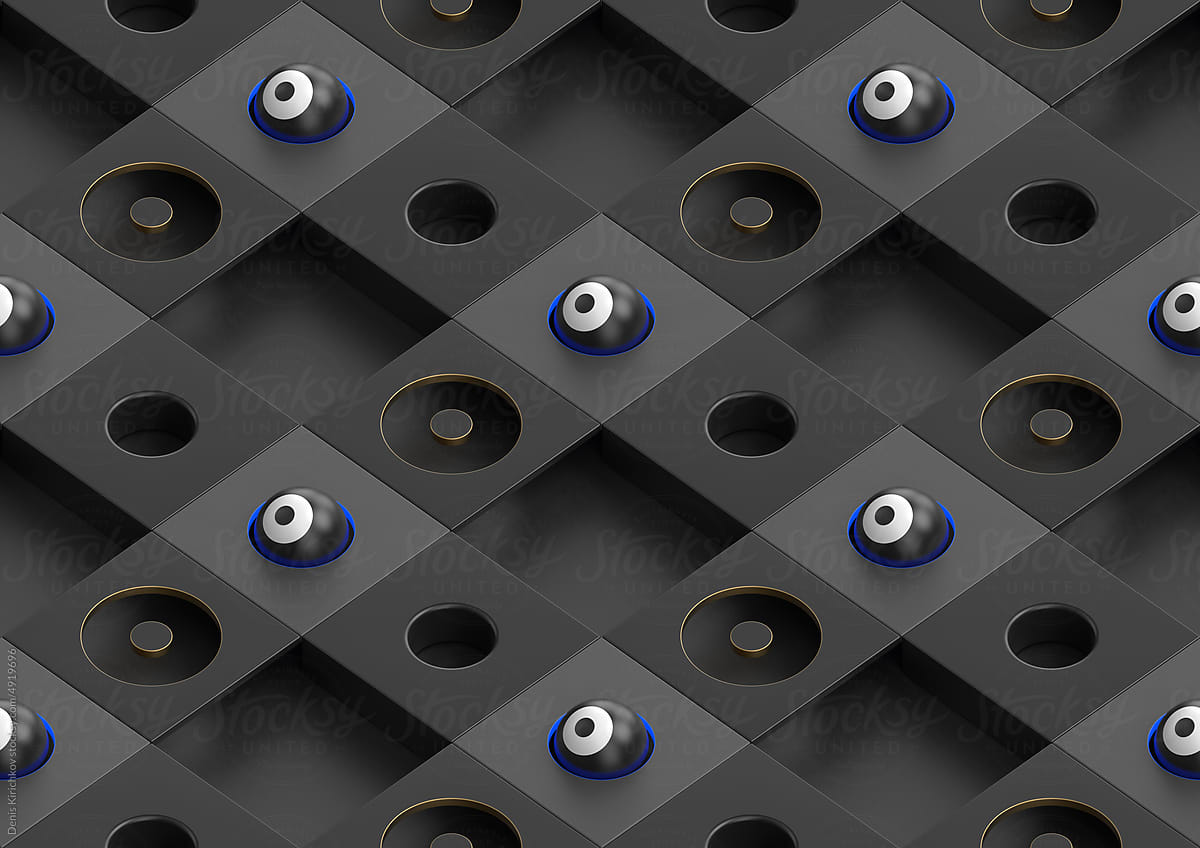 Wall pattern with eyes.