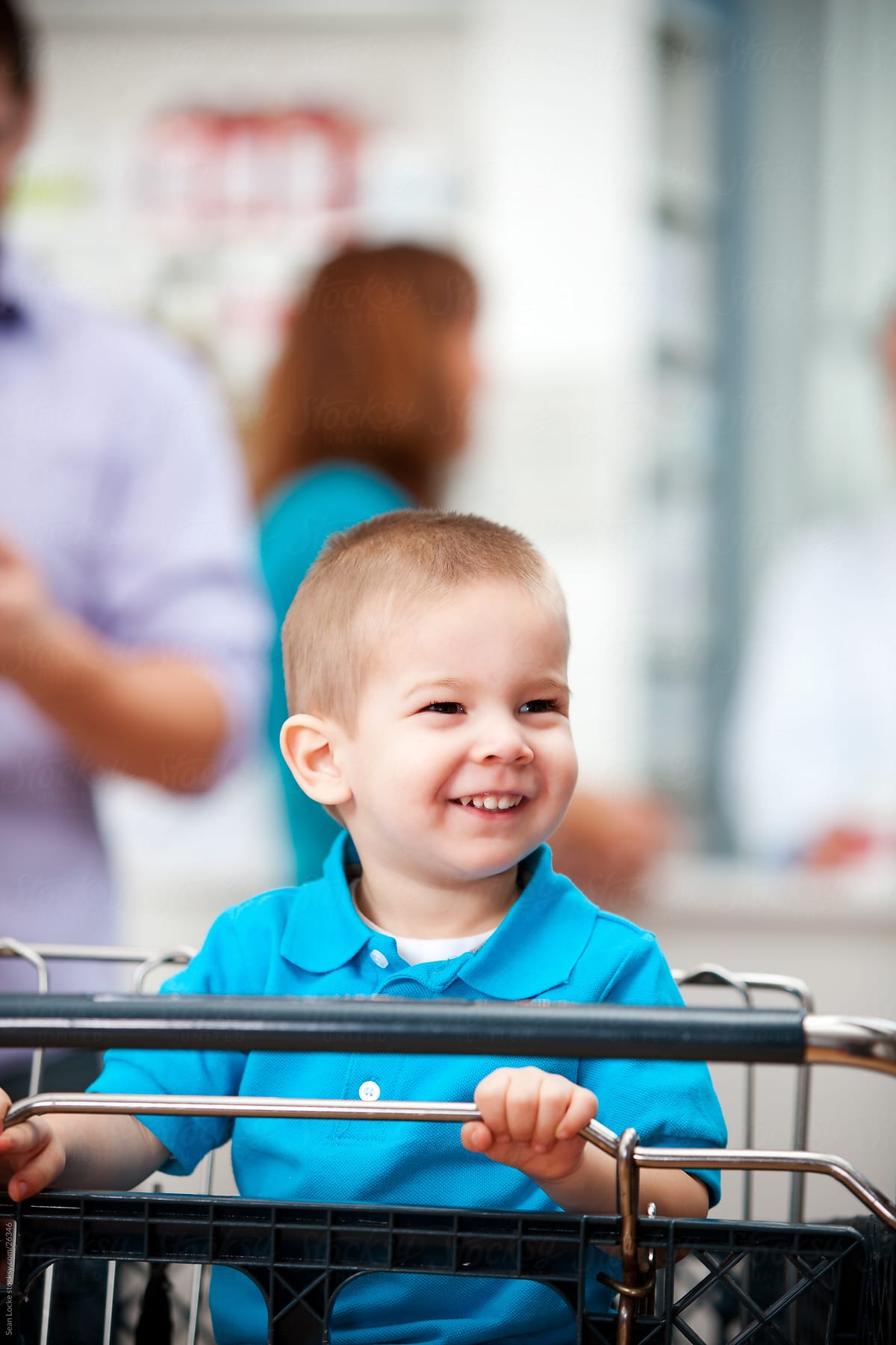 Pharmacy: Happy Kid Sitting in Shopping Cart