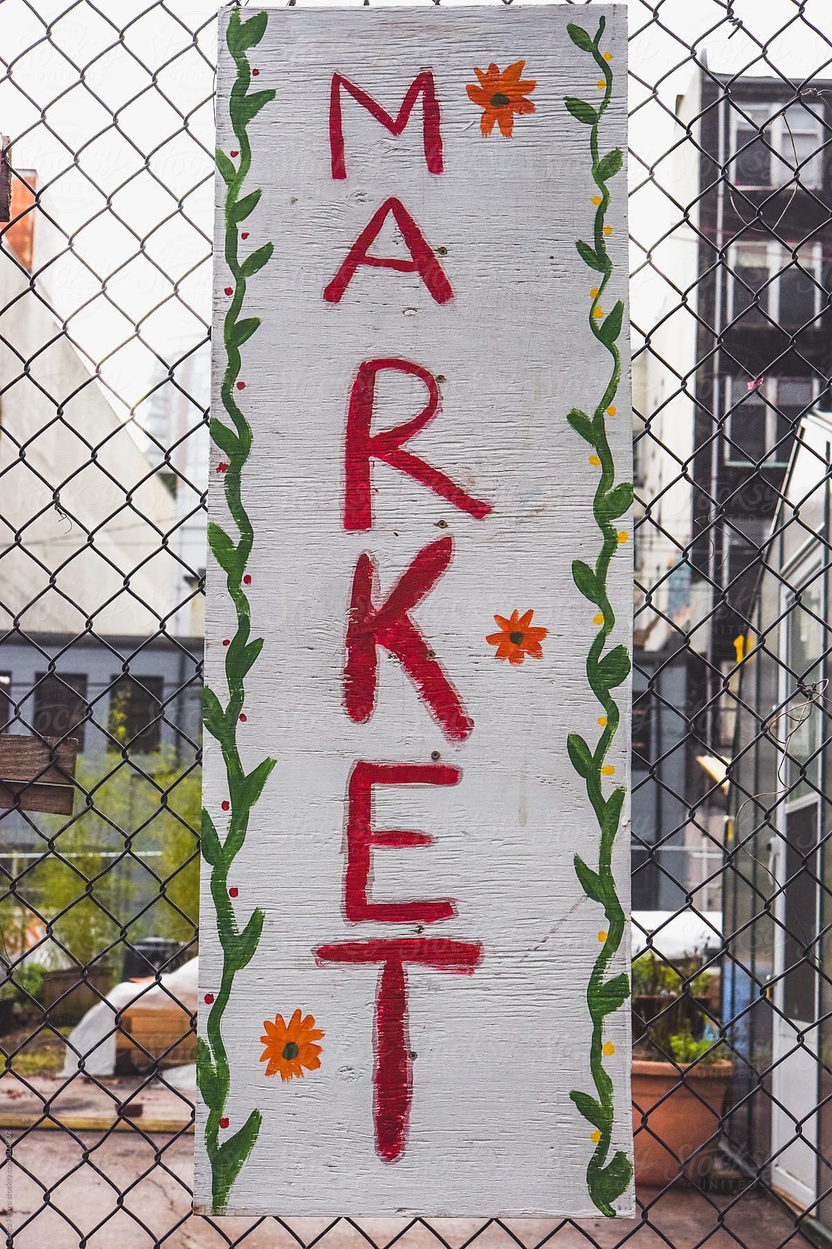 Handmade market sign