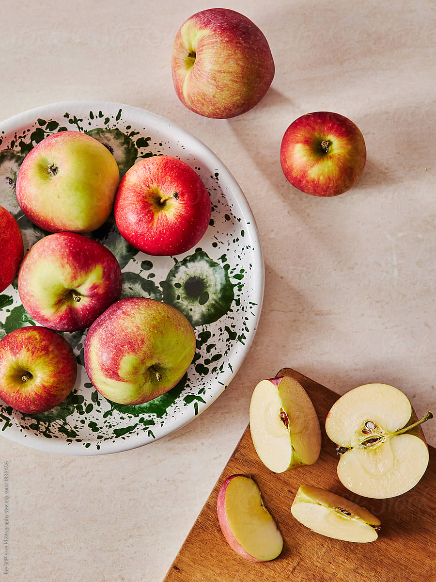 Flat Lay Apples In a Bowl