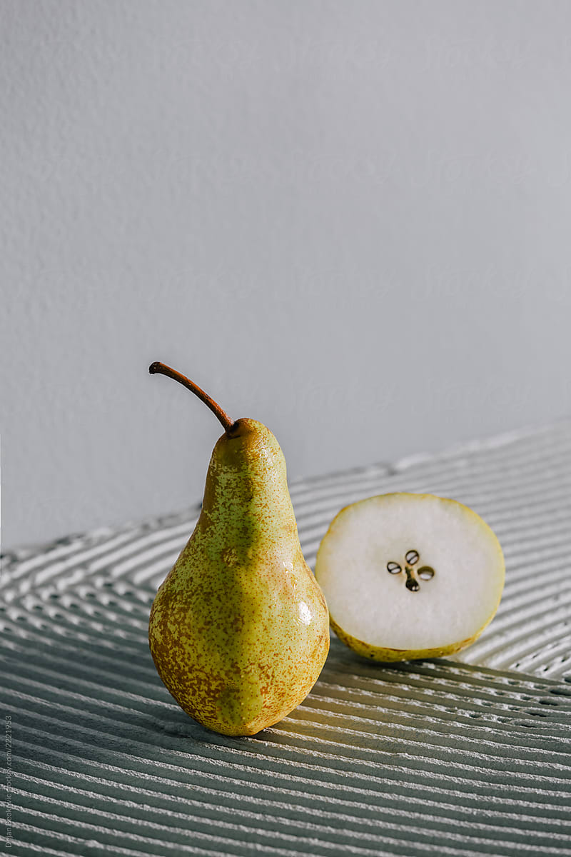 Fresh pears on sun