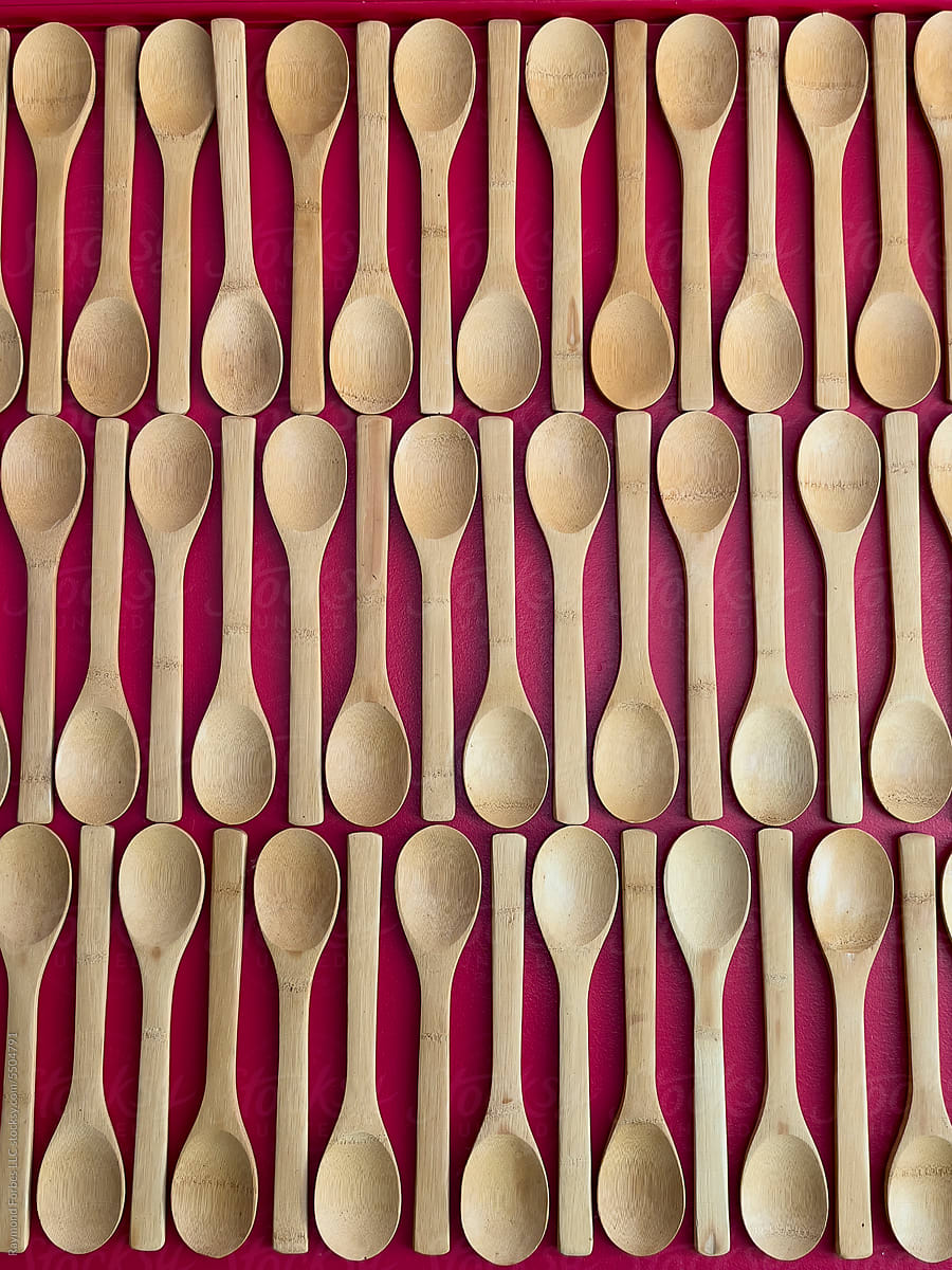Wooden Spoon red wall background texture