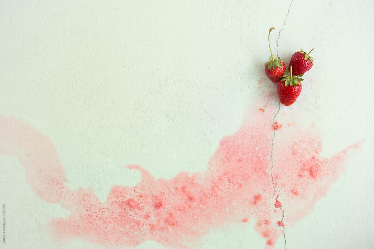 Strawberries Leaving a Watery Trail
