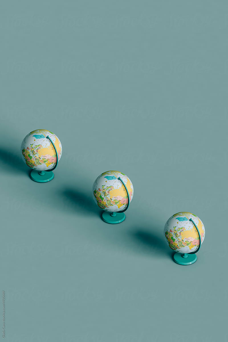 three globes