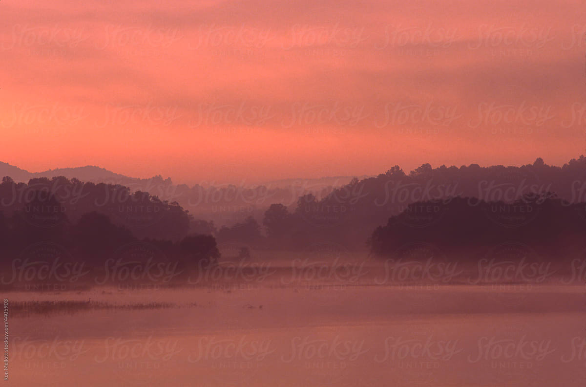 Predawn sunrise Lake Hartwell South Carolina 35-mm film