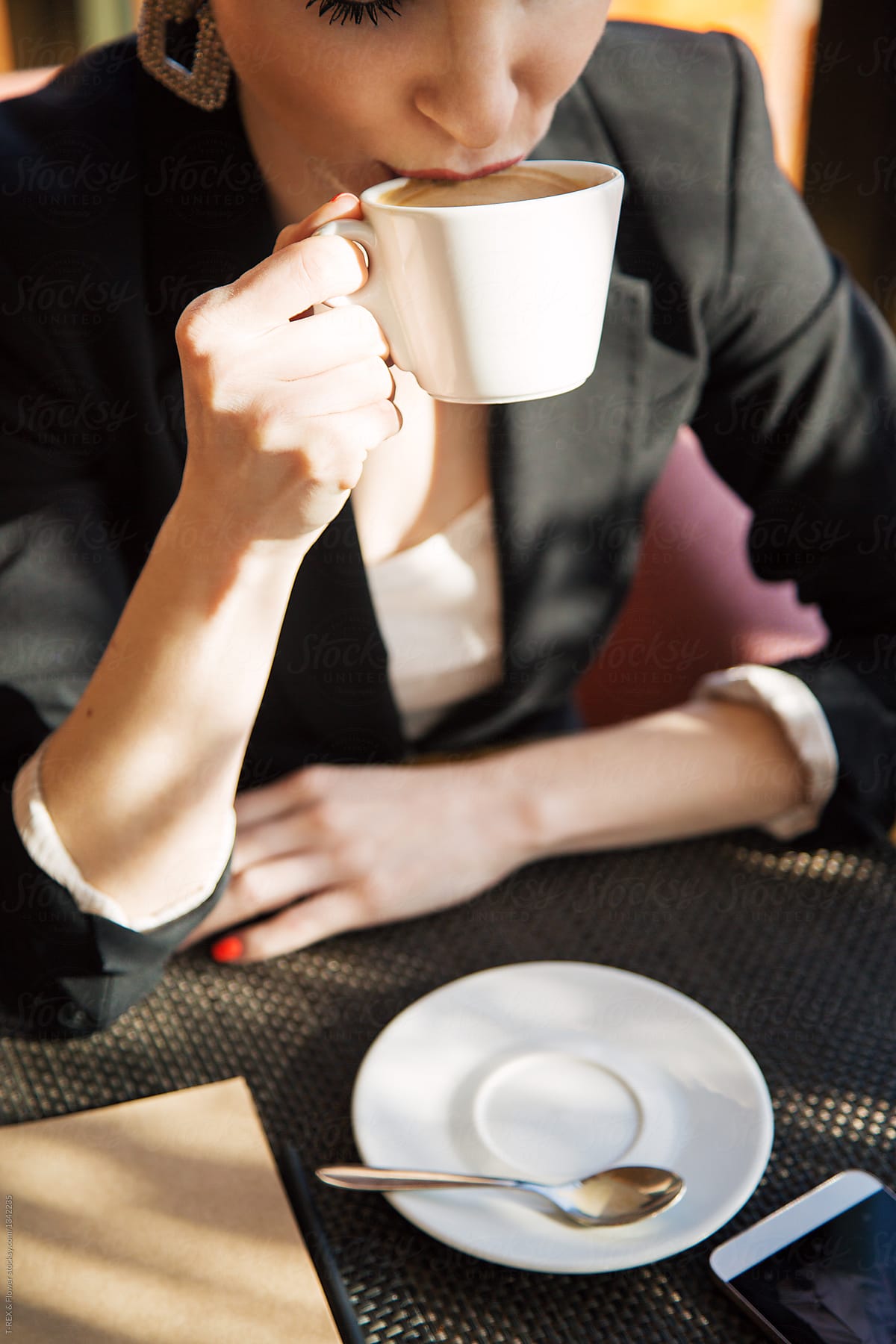 Businesswoman at coffee break
