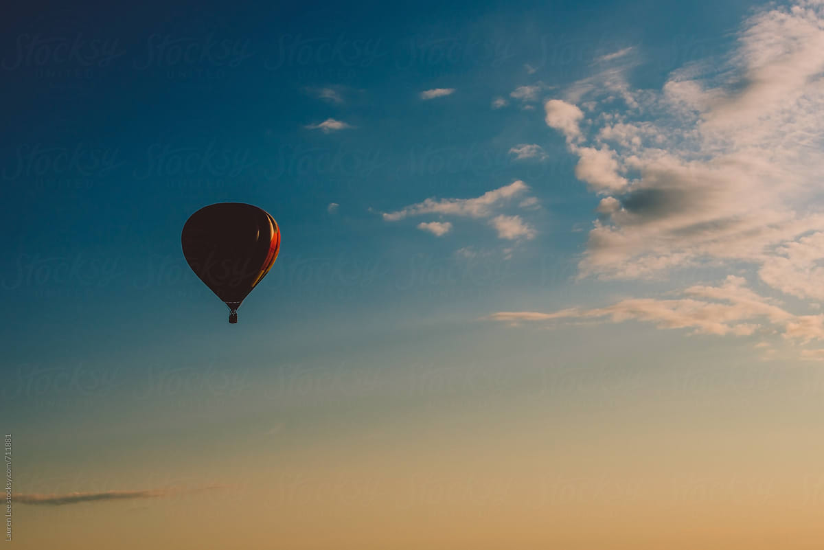 Hot air balloon during sunrise