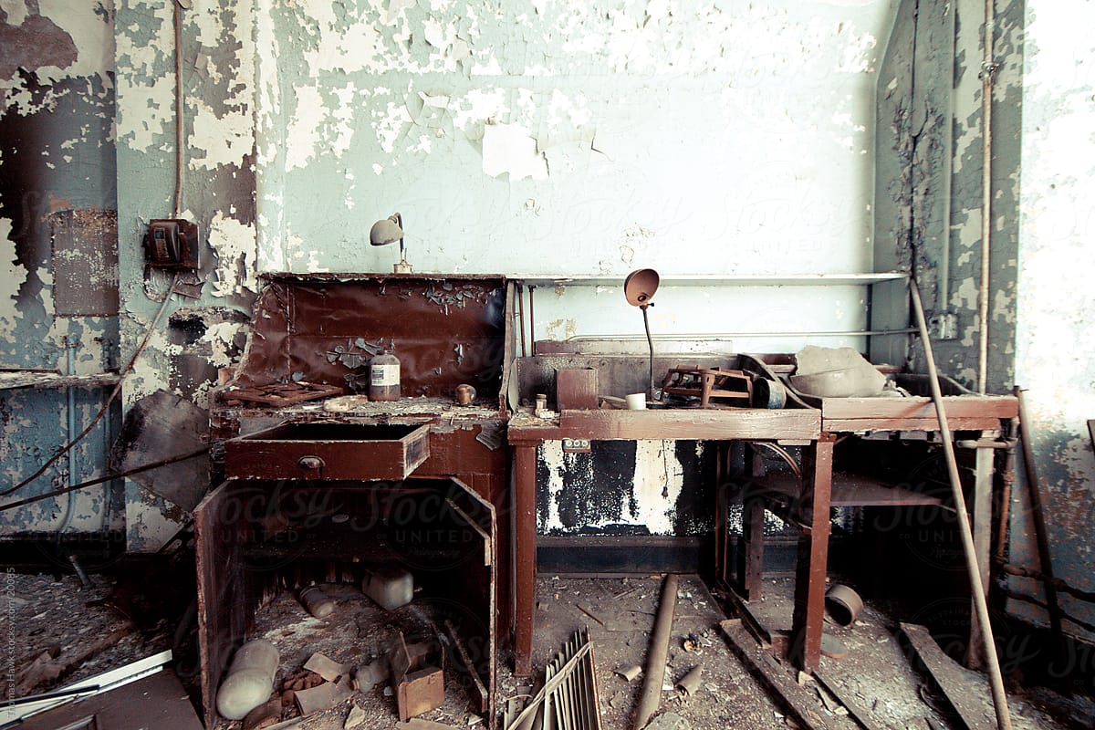 old chemistry desk