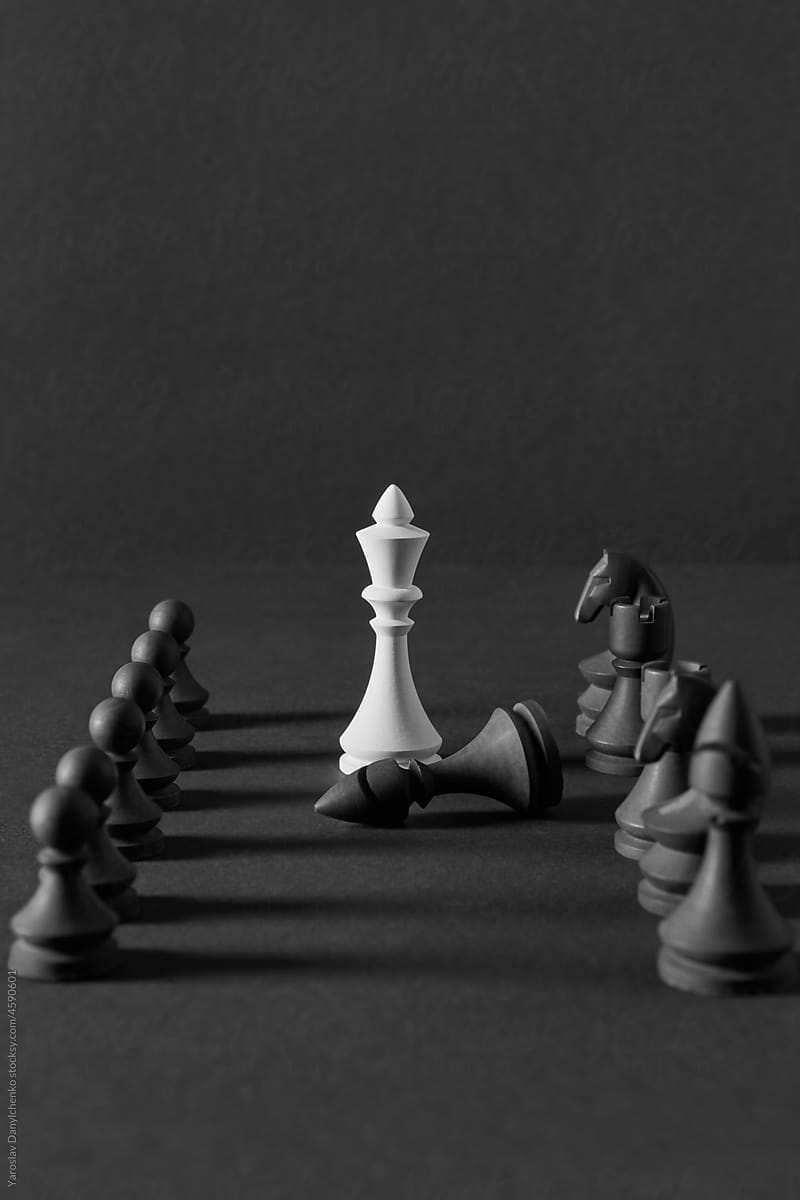 White king ruling black chess