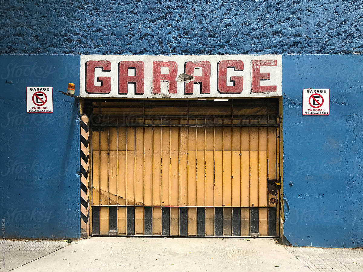 Yellow Garage Gate.