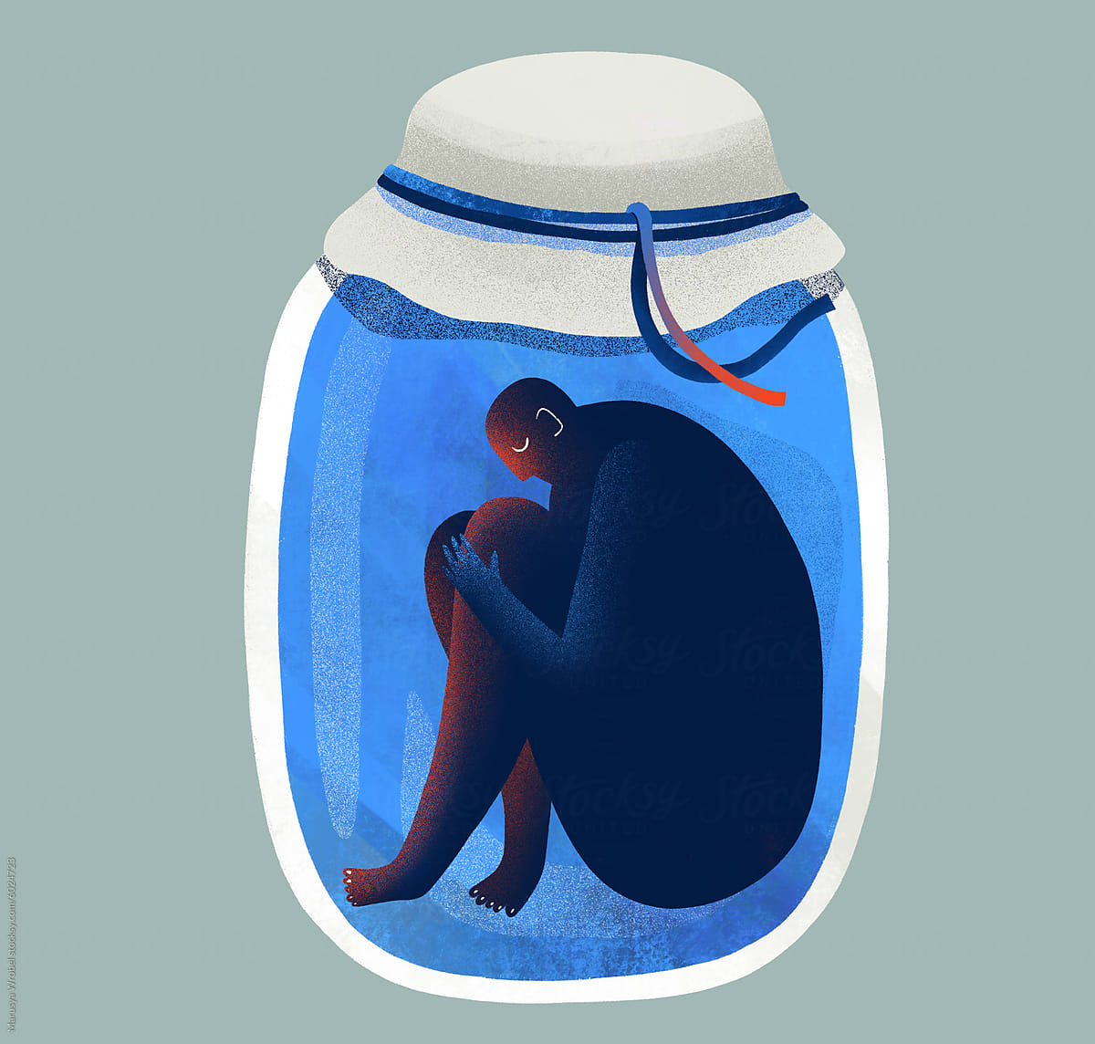 Embrace in a Jar — A Symbolic Illustration of Isolation