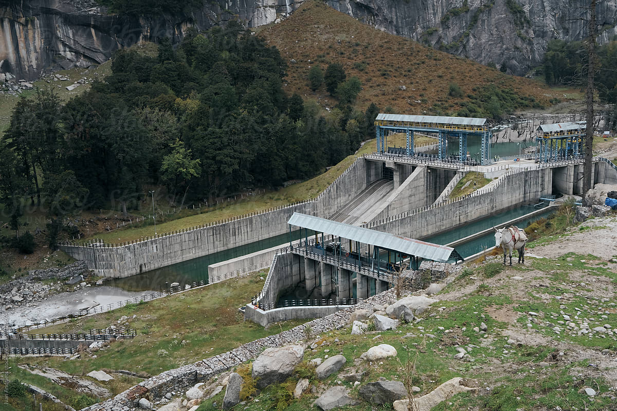Hydro Power Electro Station in India mountains