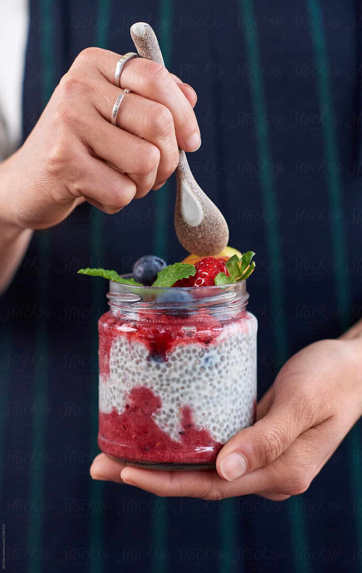 Eating clean and healthy breakfast chia pudding